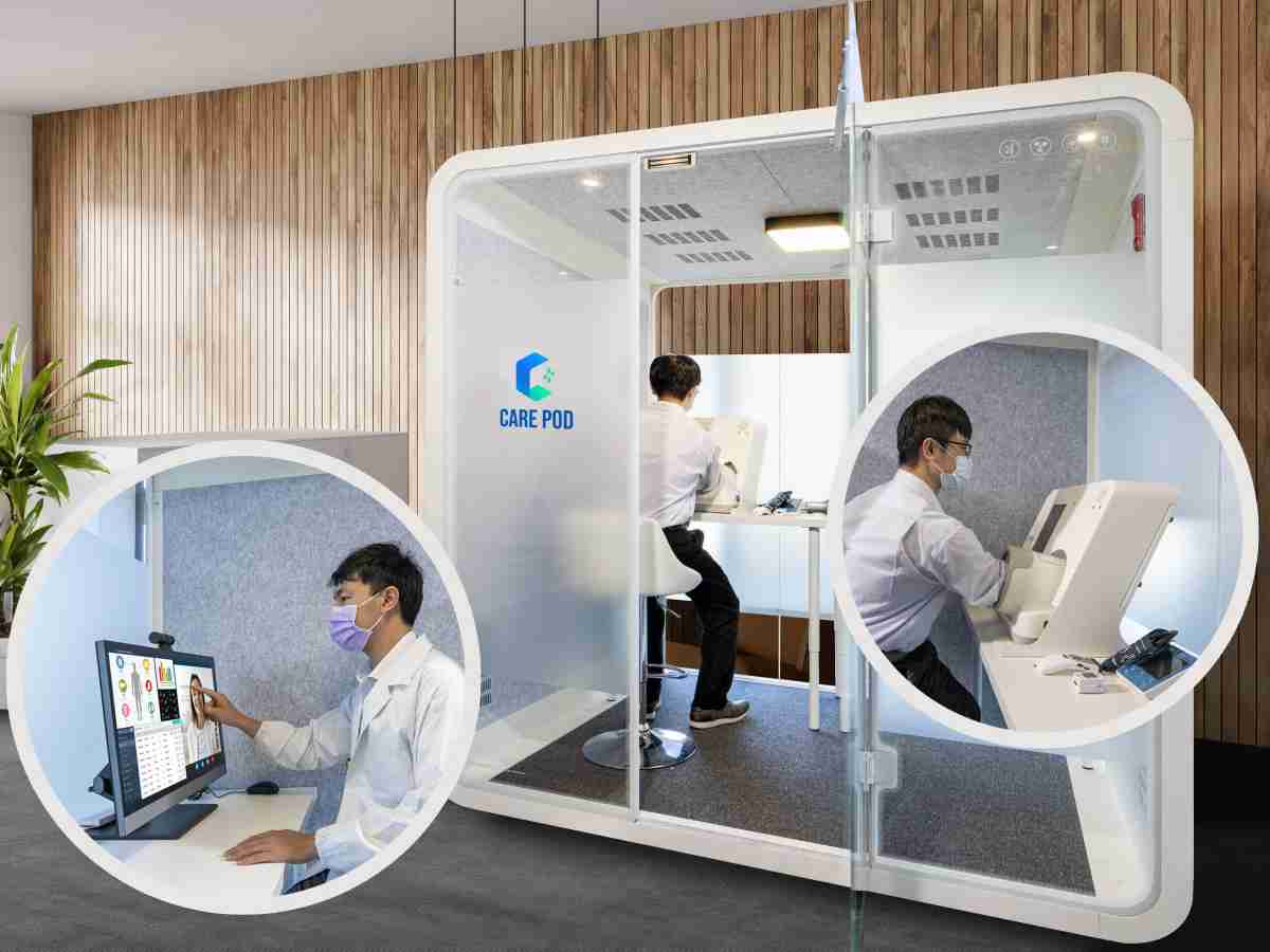 达擎于医疗科技展中展出＂远距诊疗舱＂，，，以因应医疗数字化及社会高龄化趋势下、、、复诊及慢性病患等族群对于远距看诊需求逐渐升高所推出的创新整合方案。。多功能合一、、、高隐私性的远距诊疗舱可根据病患端与医师端的不同需求，，，，提供弹性化及客制化功能，，，节省医生和病患的精力及时间